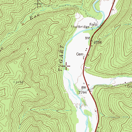 Topographic Map of Conley Run, WV