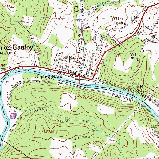 Topographic Map of Coon Creek, WV