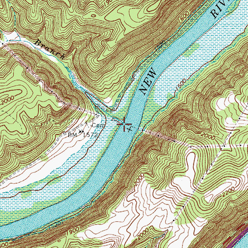 Topographic Map of Cooper Branch, WV