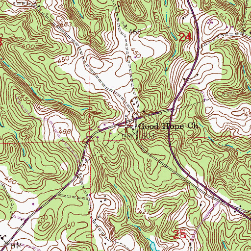 Topographic Map of Goodhope Baptist Church, AL