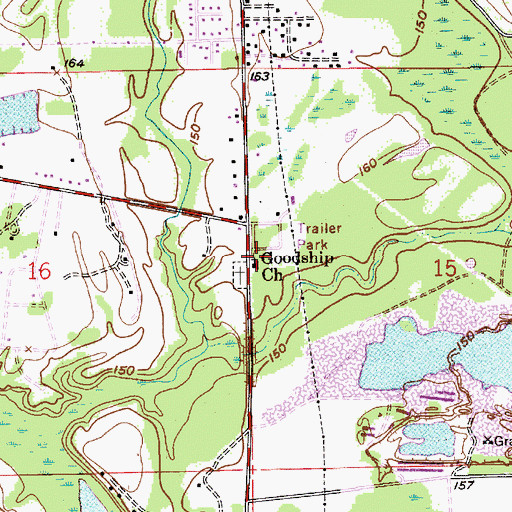 Topographic Map of Goodship Baptist Church, AL