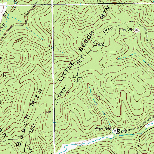 Topographic Map of County Line Trail, WV