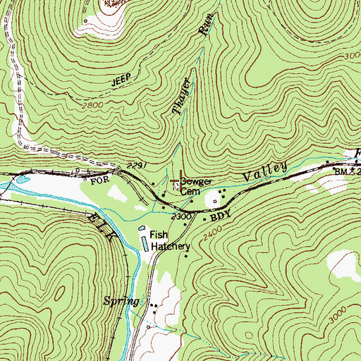 Topographic Map of Cowger Cemetery, WV