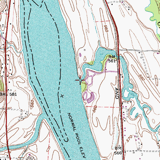 Topographic Map of Crab Creek, WV