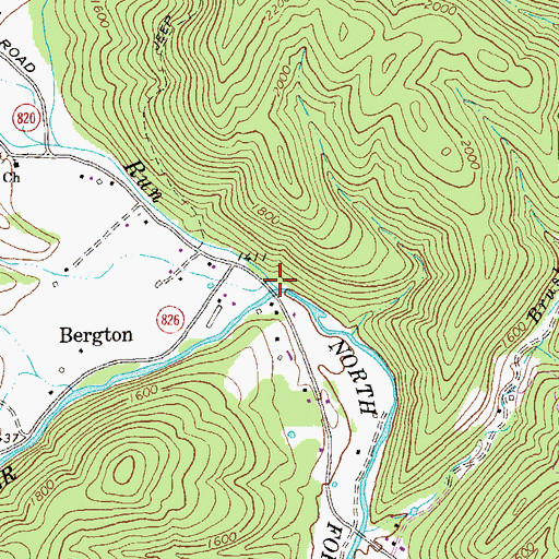 Topographic Map of Crab Run, WV
