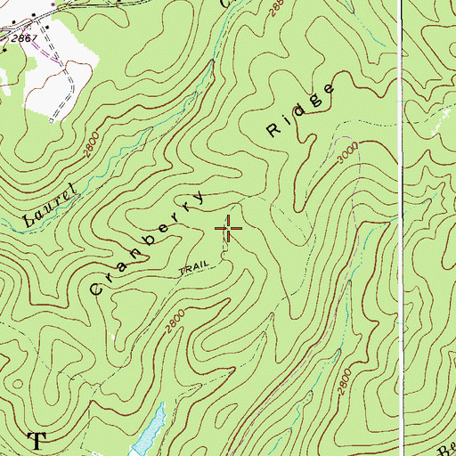 Topographic Map of Cranberry Ridge Trail, WV
