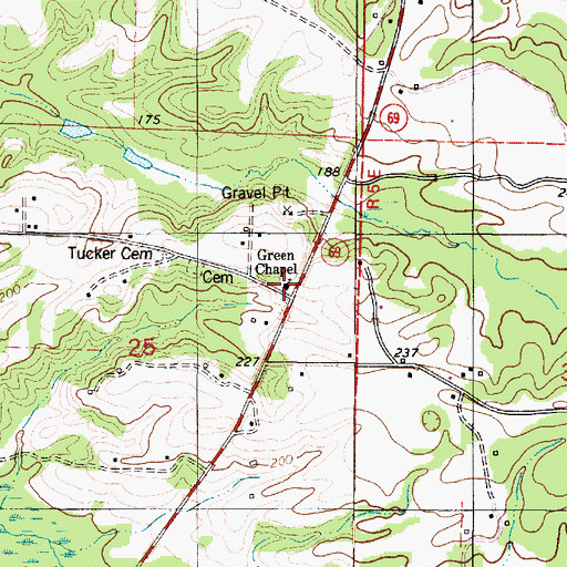 Topographic Map of Green Chapel Christian Methodist Episcopal Church, AL