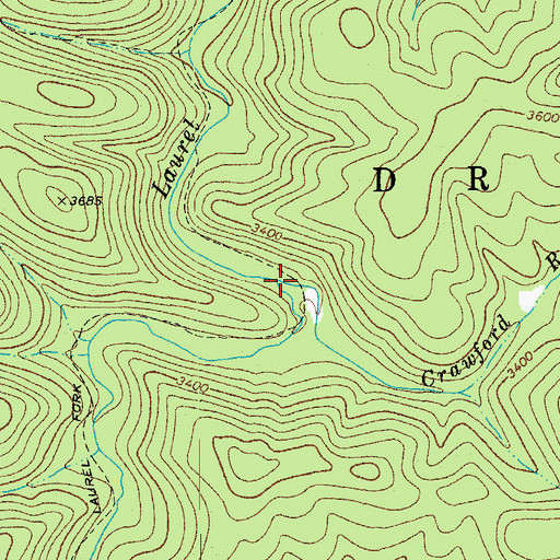 Topographic Map of Crawford Run, WV