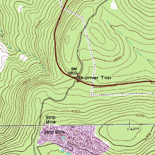 Topographic Map of Cromer Top, WV