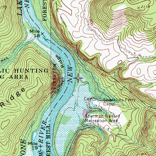 Topographic Map of Crooked Run, WV