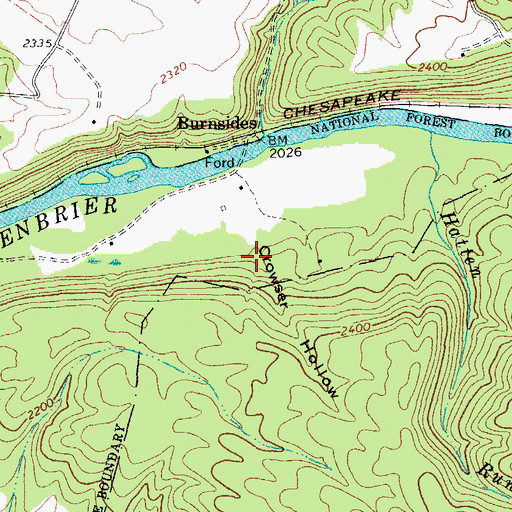 Topographic Map of Crowser Hollow, WV