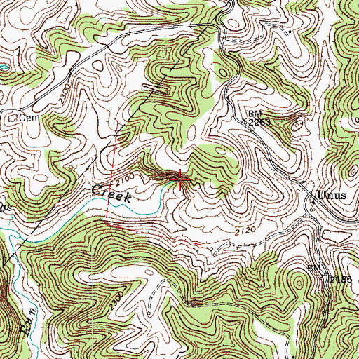 Topographic Map of Culverson Creek, WV