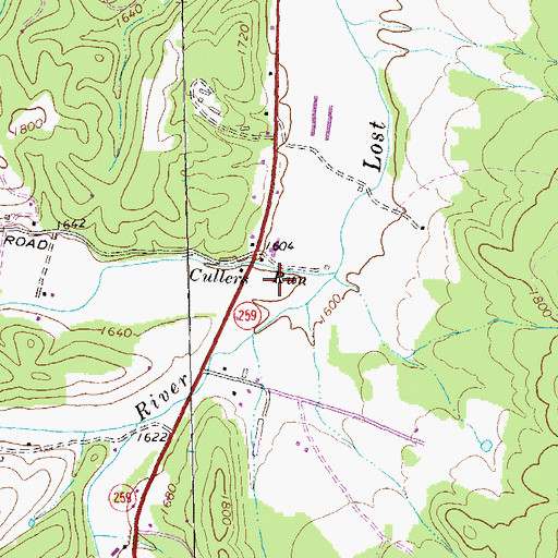 Topographic Map of Cullers Run, WV