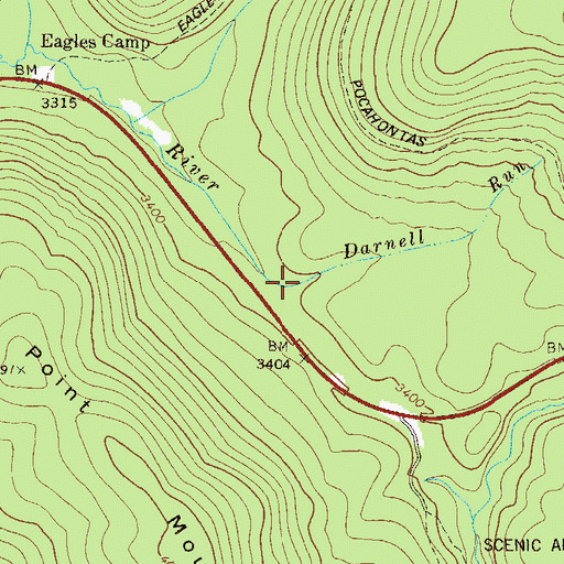 Topographic Map of Darnell Run, WV