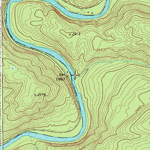 Topographic Map of Davy Run, WV