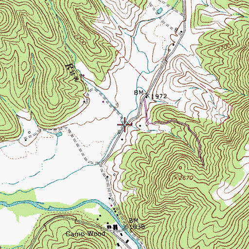 Topographic Map of Dawson Run, WV