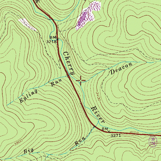Topographic Map of Deacon Run, WV