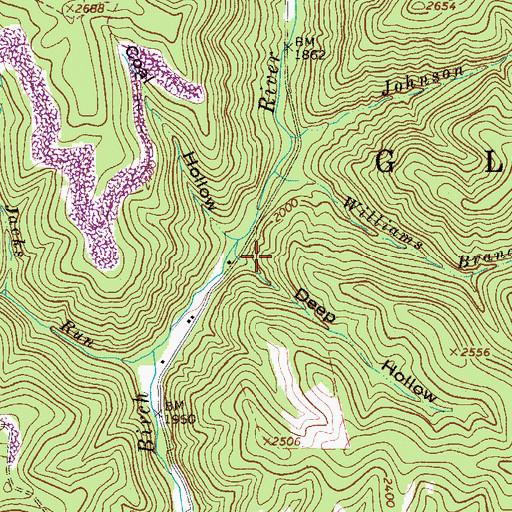Topographic Map of Deep Hollow, WV