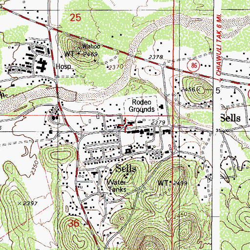 Topographic Map of Papago Indian Tribal Council, AZ