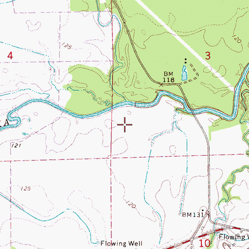 Topographic Map of Hatchet Creek, AL