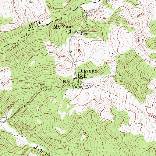 Topographic Map of Digman School (historical), WV