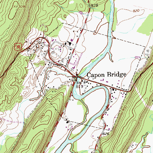 Topographic Map of Dillons Run, WV