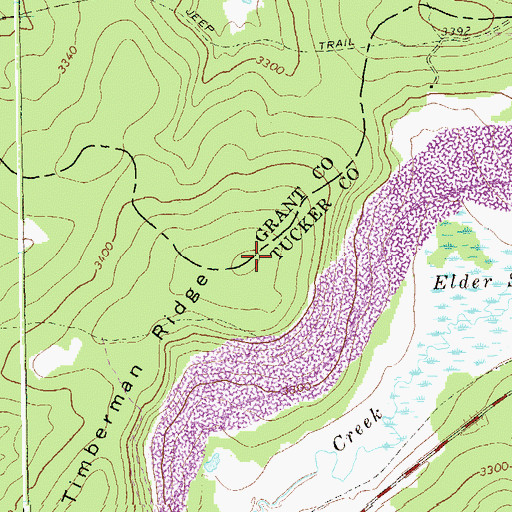 Topographic Map of Dobbin Ridge, WV