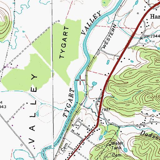 Topographic Map of Dodson Run, WV