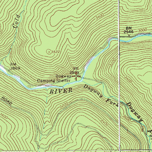 Topographic Map of Dogway Camping Shelter, WV