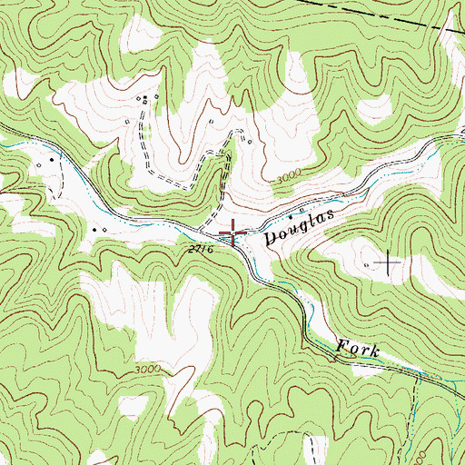 Topographic Map of Douglas Fork, WV