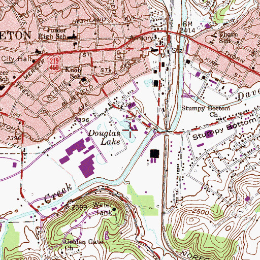 Topographic Map of Douglas Lake, WV