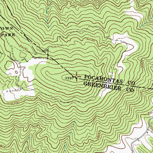 Topographic Map of Droop Mountain, WV