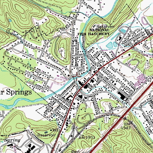 Topographic Map of Dry Creek, WV