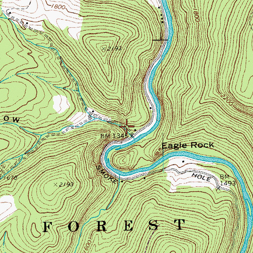 Topographic Map of Dry Hollow, WV