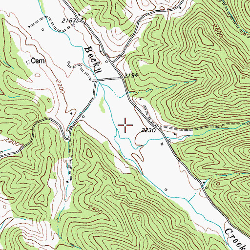 Topographic Map of Dry Run, WV