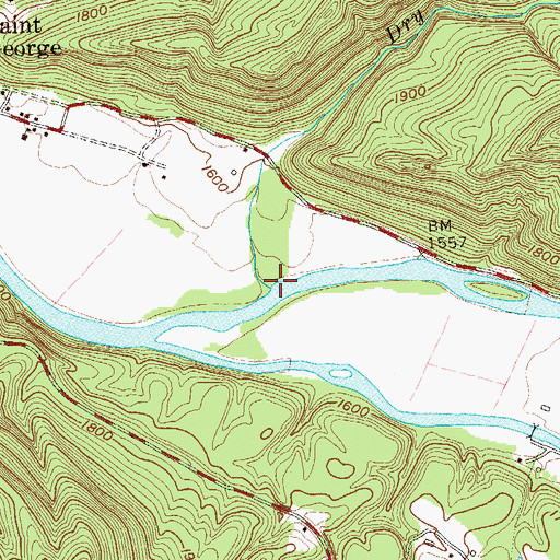 Topographic Map of Dry Run, WV