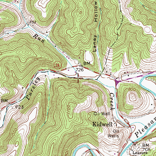 Topographic Map of Dry Run, WV