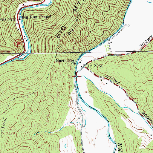 Topographic Map of Dry Run, WV