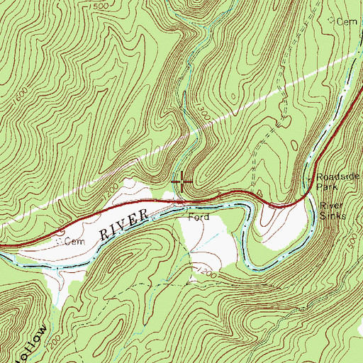 Topographic Map of Dutch Hollow, WV