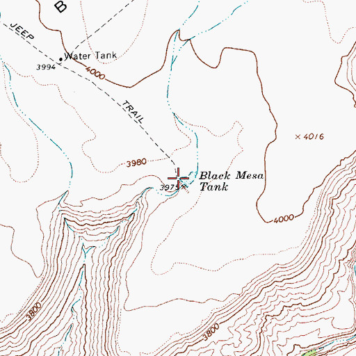 Topographic Map of Black Mesa Tank, AZ