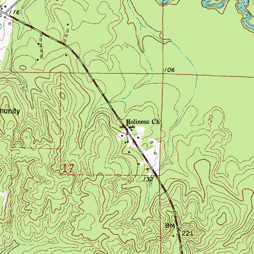 Topographic Map of Holiness Church, AL