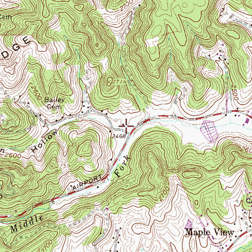 Topographic Map of Edison Hollow, WV