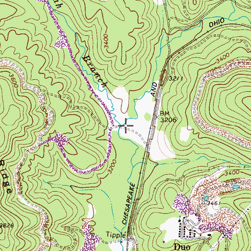 Topographic Map of Elijah Branch, WV