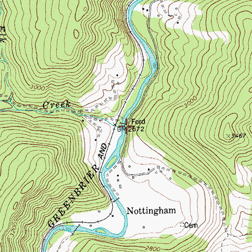 Topographic Map of Elk Creek, WV