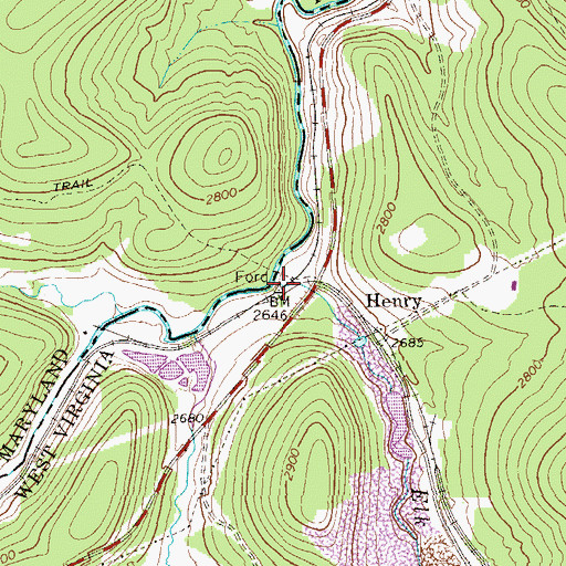 Topographic Map of Elk Run, WV
