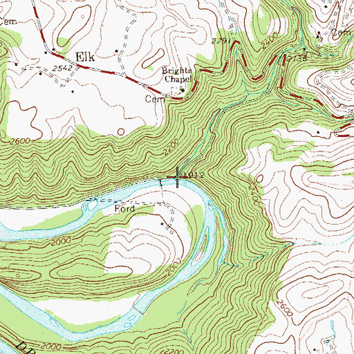 Topographic Map of Elklick Run, WV