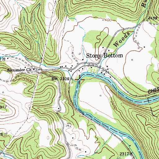 Topographic Map of Elklick Run, WV