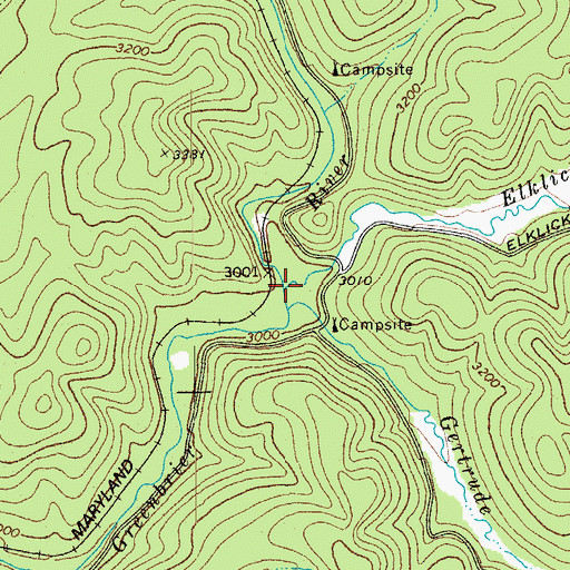 Topographic Map of Elklick Run, WV