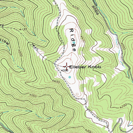 Topographic Map of Elleber Knob, WV