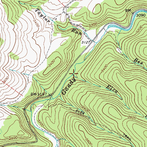 Topographic Map of Elza Run, WV